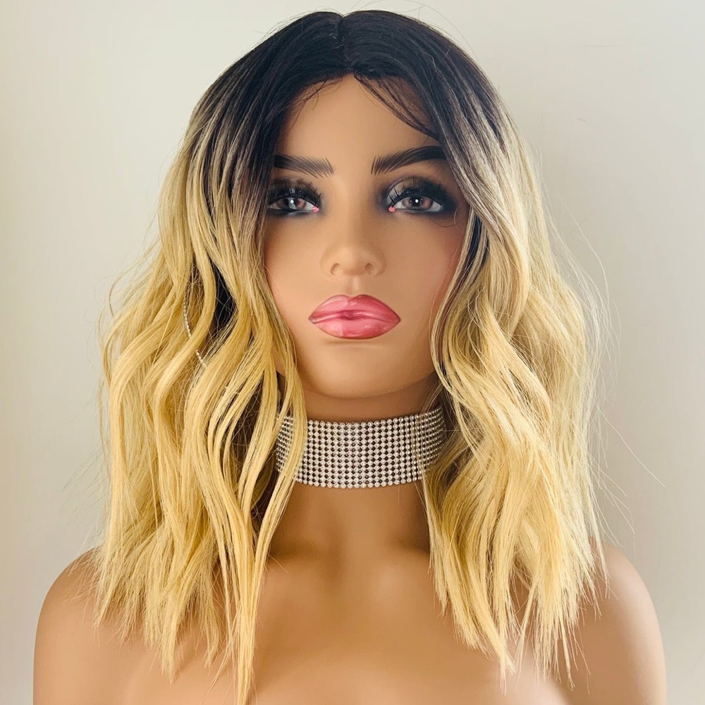 14” Ombre Blonde Loose Wave “Put On & Go” Synthetic Wig for Daily Wear or Events